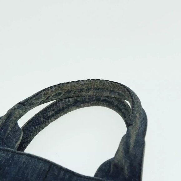 PRADA Canapa MM Hand Bag Denim Blue Auth - Picture 7 of 16